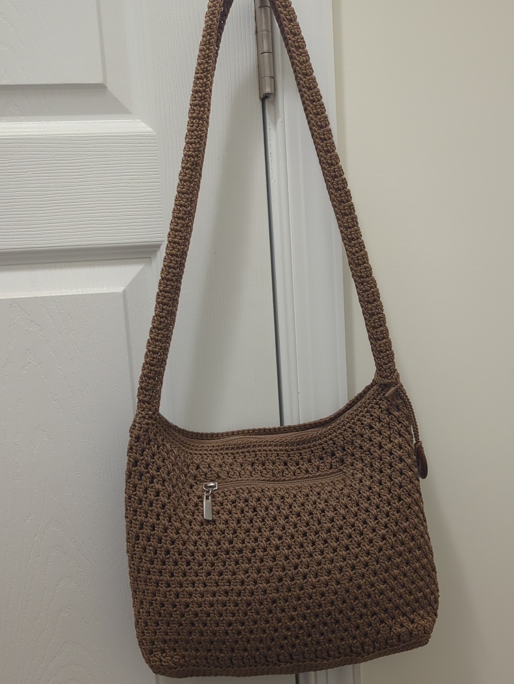 The Sak Brown Crocheted Shoulder Bag